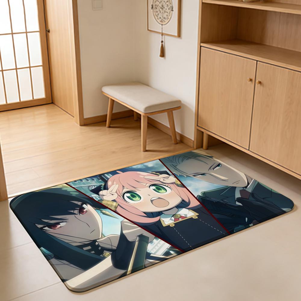 ANIME S-Spy Family Floor Mat Absorbent Floor Mat Non-Slip Entrance Rug for Bathrooms Restrooms and Toilets