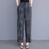Women's Plus Size Printed Wide Leg Pants, Elastic Waist Casual Summer Trousers with Pockets (XL-5XL)
