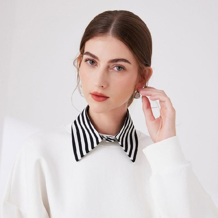 Modern Black White Striped Faux Collar Insert Detachable Collar False Lapel Blouse Collar False Collar Fashion Statement