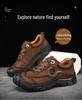 Men's Versatile Casual Leather Shoes - Thick Sole, Wear-Resistant, Genuine Leather, Spring 2023 Hiking & Labor Protection Shoes.