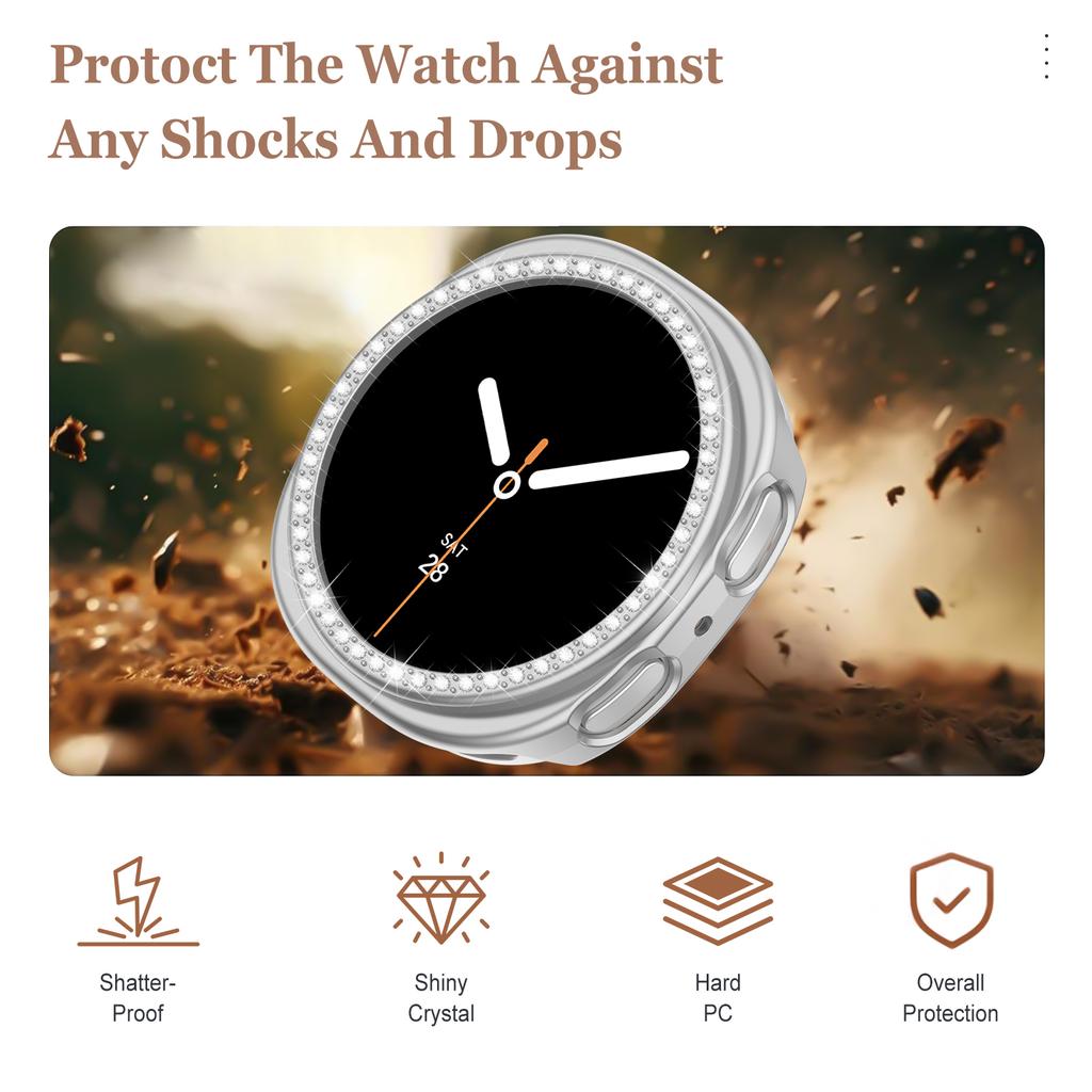 Etui PC Na Samsung Galaxy watch 8 Case 40mm 44mm Akcesoria Diamentowe Puste Twardy Zderzak Obudowa Galaxy watch8 Etui Ochronne