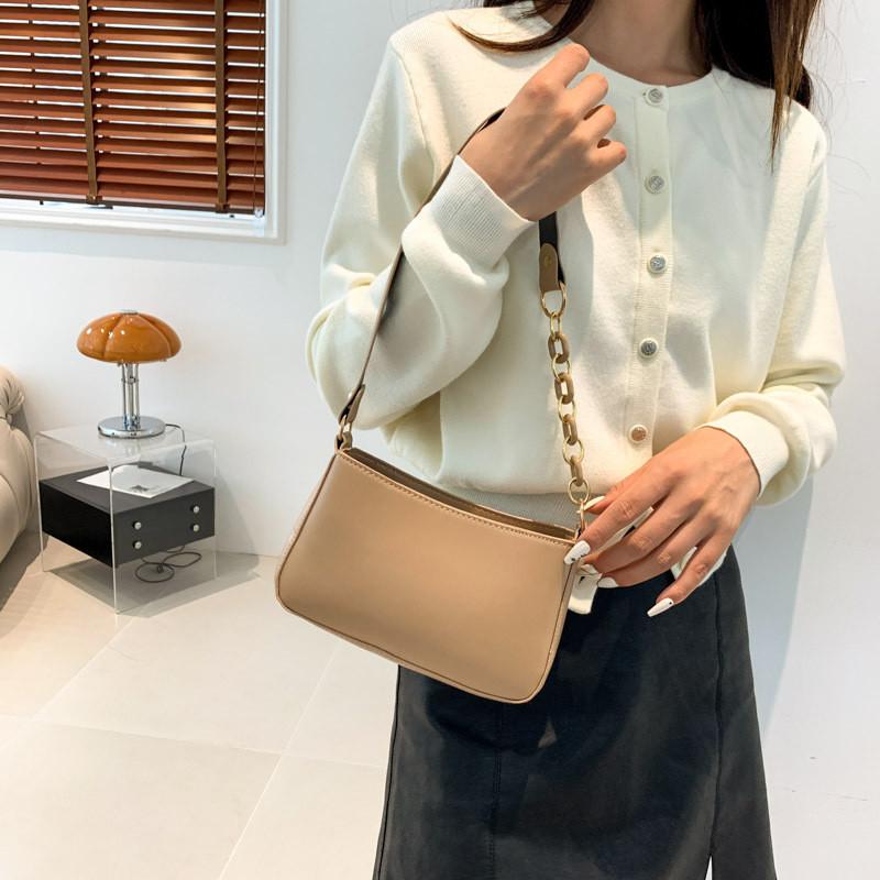 Fashionable Minimalist Pu Shoulder Bag Trendy 2023 Simple Underarm Bag For Women
