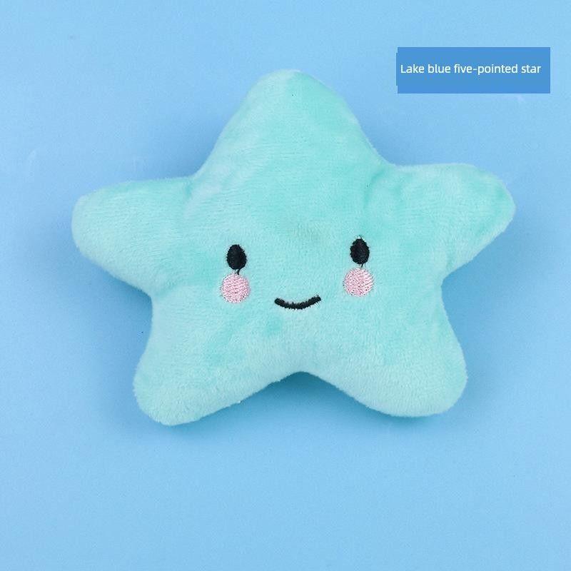 

Pet Supplies Amazon New Fruit Cartoon Puppy Toy Pet Plush Toy Dog Chew Toy Lake blue five-pointed star