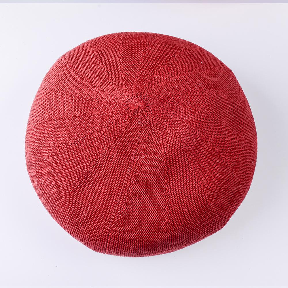 Beret Hat Women Spring Summer Hats For Women Retro Knitted Painter Cap Casual Trendy Design Solid Breathable Thin Cap Female New