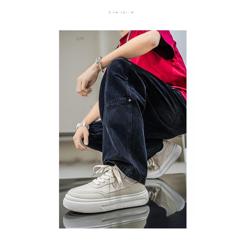 Men S Korean Style Casual White Sneakers For Students Breathable Sports Shoes