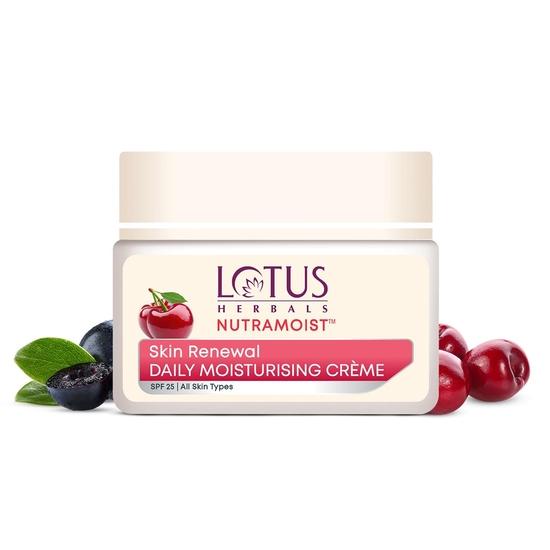 Lotus Herbals Nutramoist Skin Renewal Ежедневный увлажняющий крем SPF 25 | Для всех типов кожи | 50 г