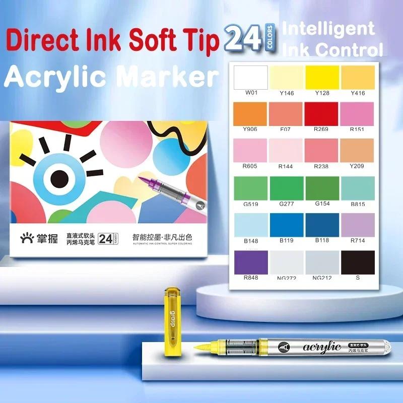 GRASP 120/1 Colors Acrylic Paint Pens Markers Brush Tip Paint Markers for Rock Painting Wood Stone,Christmas DIY Art Supplies
