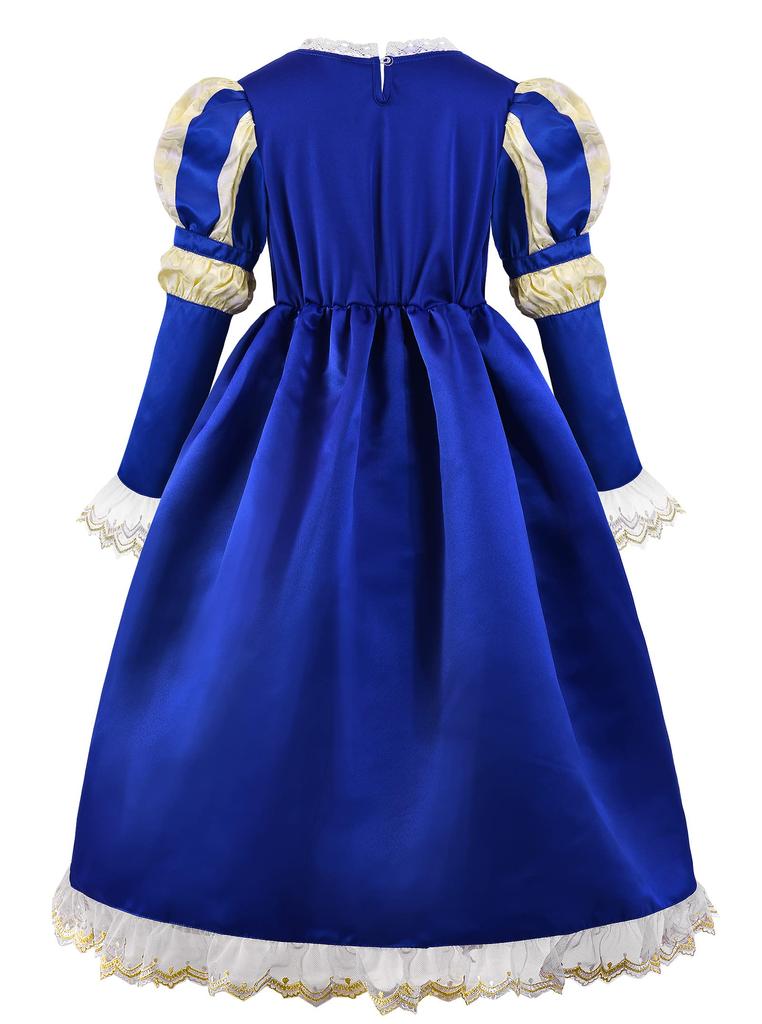 Princess Medieval One Stage Long Sleeve Navy 120 [ReliBeauty] Dress, Children, Girls, Europe, Piece, Halloween, Costume, Costume, Recital, Concert,