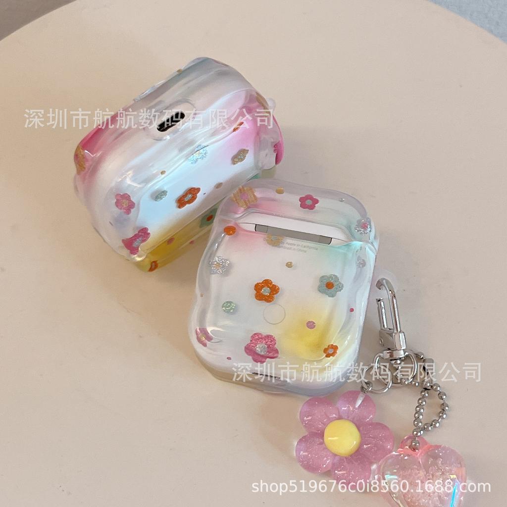 Smudge color flower pendant for AirPods 1 apple protective case bluetooth pro1 generation 1 generation earphone case
