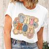 Vintage Cat Mom And Flower Print T Shirt Unisex Bohemia Wildflower Short Sleeve Streetwear Fun Cat Mom Life Tee Casual Female Top