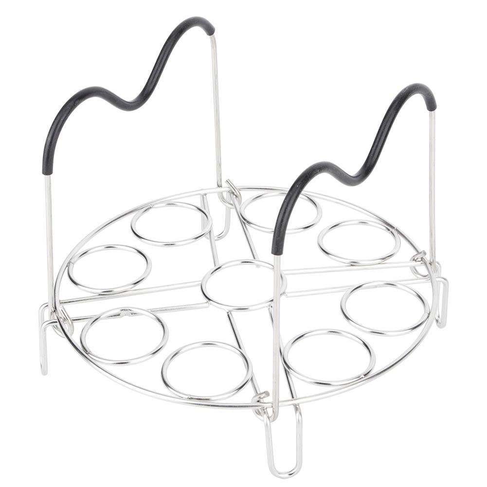 

Stainless Steel Boiled Egg Steamer Rack Tray Shelf Stand Kitchen Cookware with Handle