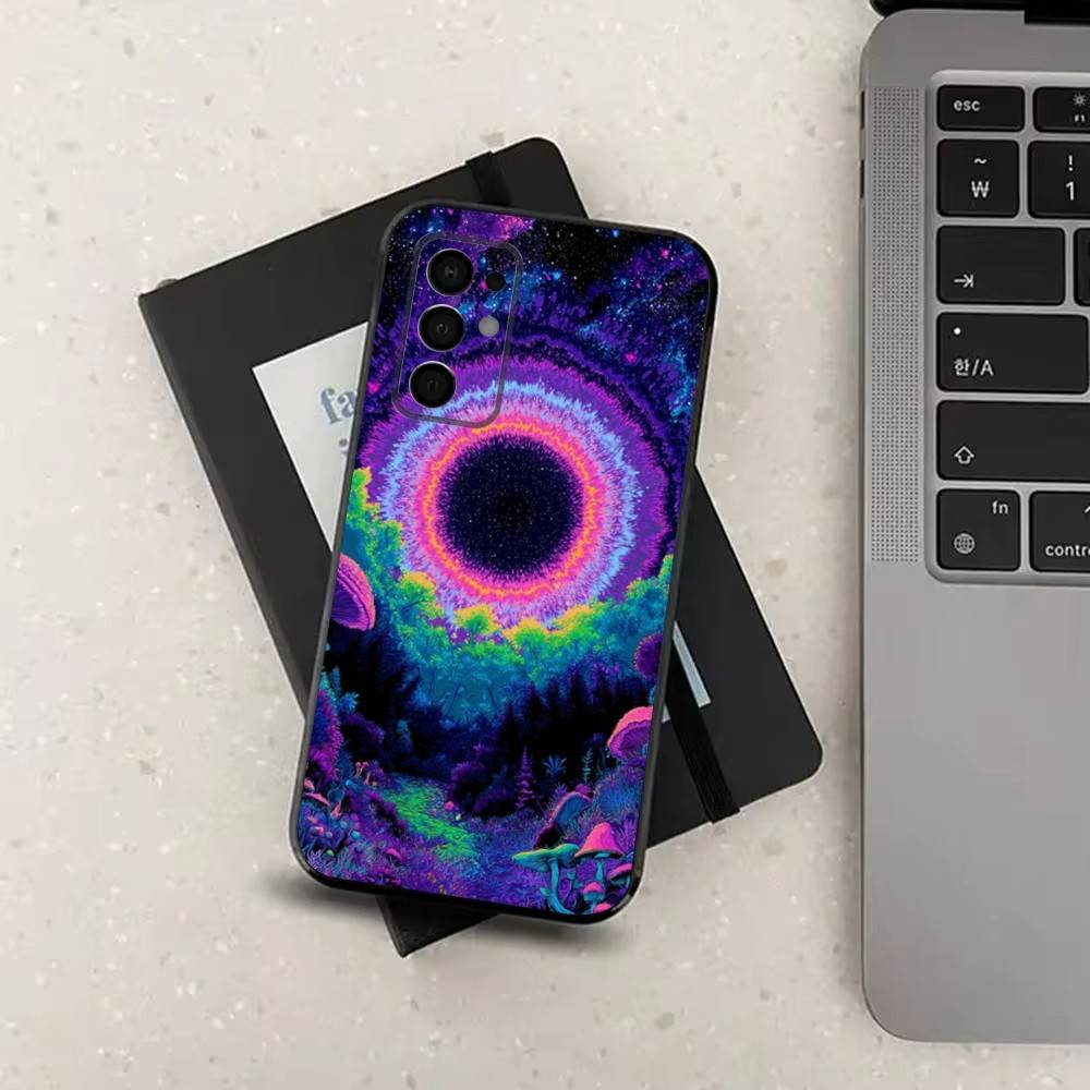 

Trippy Plant Mushroom Case For Samsung Galaxy A73,72,41,J7,22,Note,31,8,9,52,71,53,32,Soft Black Silicone Cover SamsungNote10Pro
