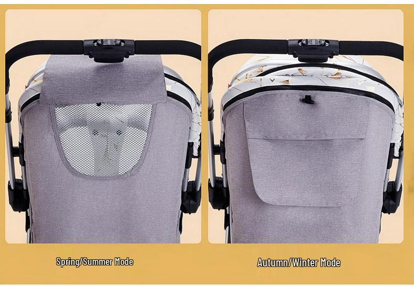 Lightweight Two-Way High Landscape Baby Stroller: Sit & Recline, One-Button Foldable Children's Pushchair.