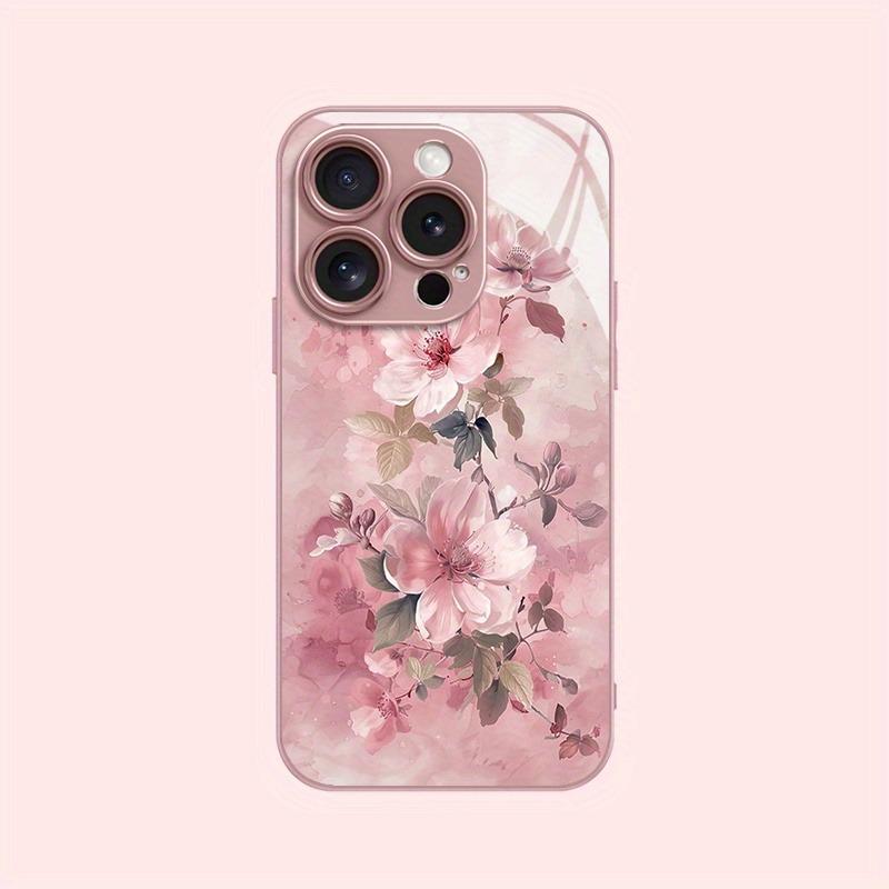 Graffiti Blumenkunst Muster Metallische Farbe Glas Harte Handyhülle Für iPhone 17 Air 17 16 15 14 13 12 11 Pro Max Plus 16E Hülle