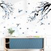 Branch and Bird Cherry Blossom Wall Stickers Self-Adhesive Peach Flower Wallpaper Decals for Living Room Bedroom Home Decor