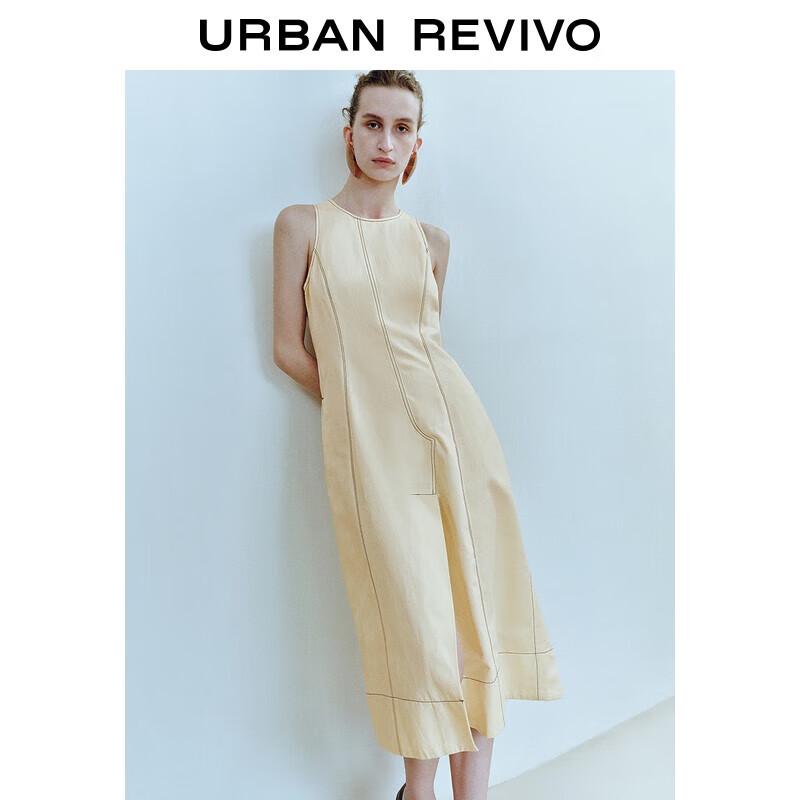 

Платье А-силуэта без рукавов, колор-блок, с декоративной строчкой L