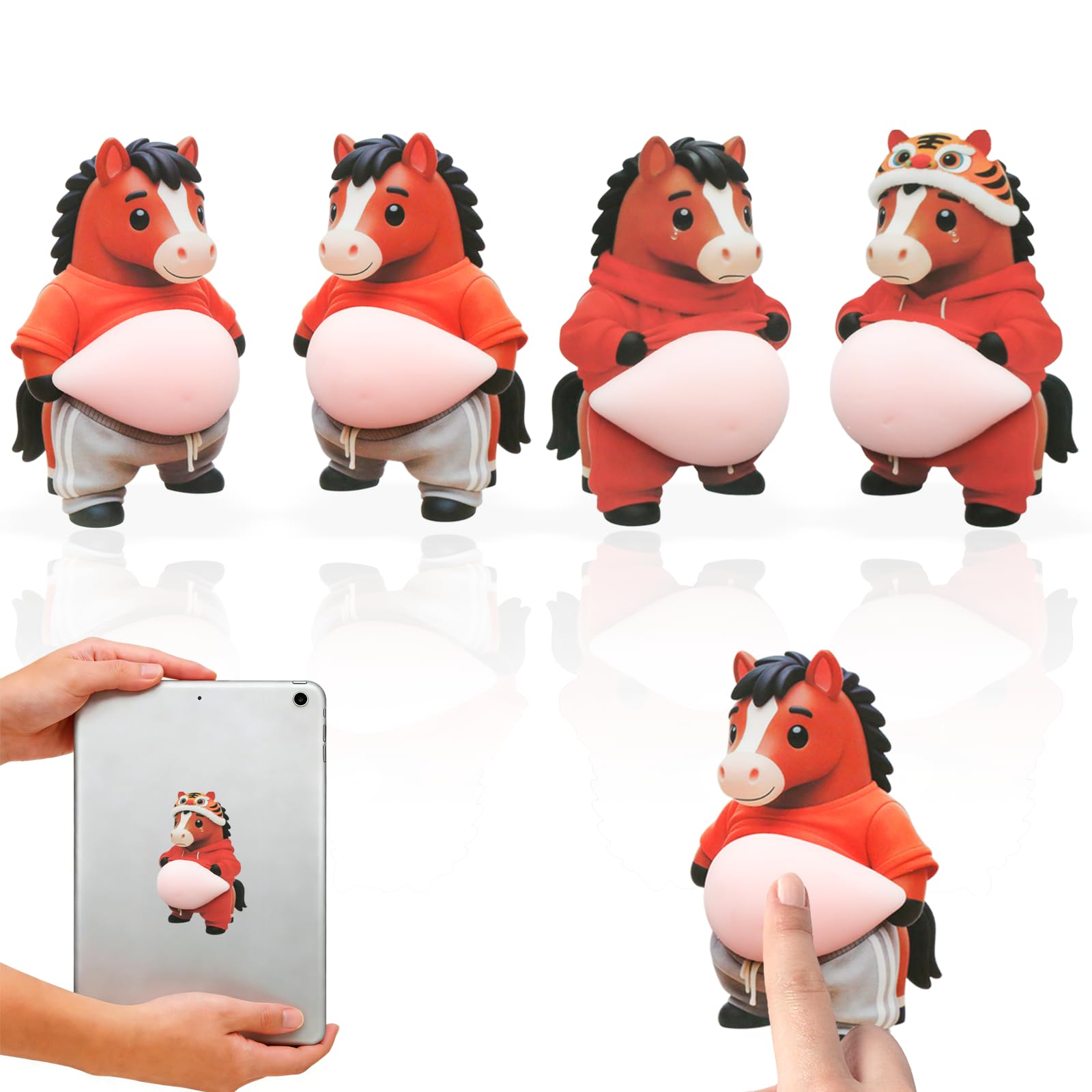 

Year of the Horse Belly Stickers 3D Squishy Belly Stickers Soft and Squishy Belly Stickers Stress for Craft Supplies TPR Material - - - Cute, Relief,