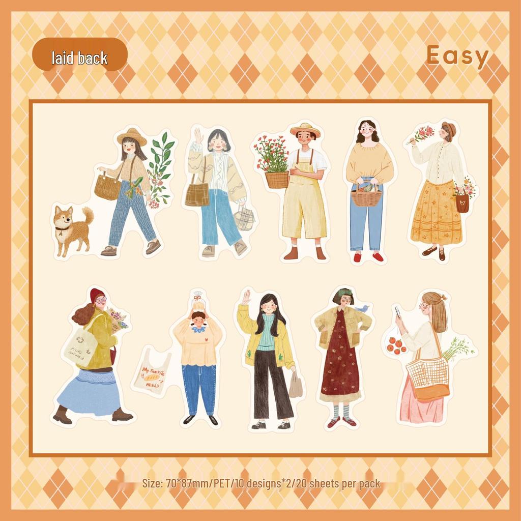 RetroStory Leisure Stickers: Scenery, Character & Creative Cartoon Journal Pack