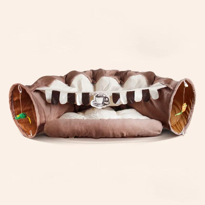 

Matcha Cat Tunnel Four Seasons Universal Cat Toy Collapsible Foldable Upgraded Channel Paper Rings Brand хаки