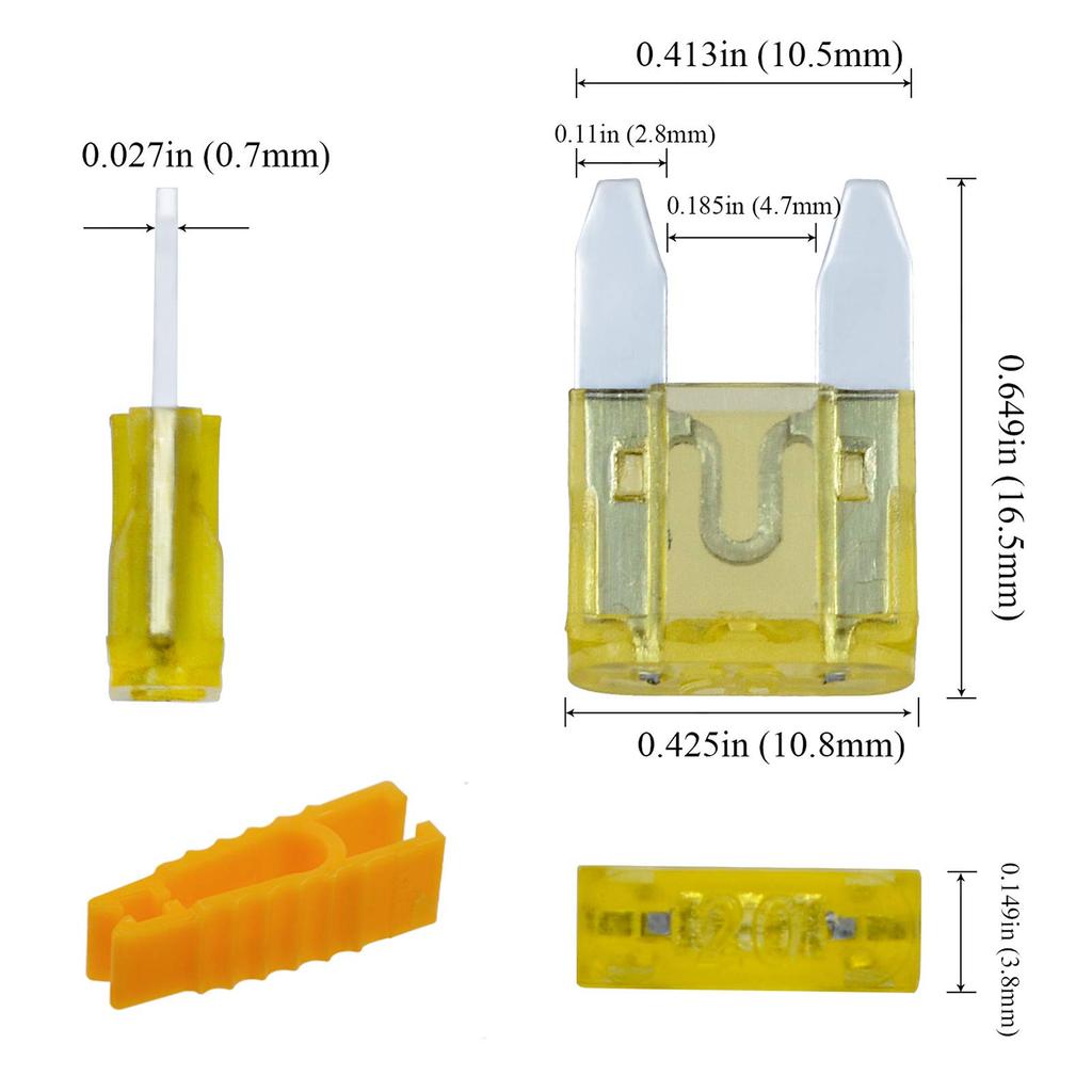 AHL 145 Stück Mini-Flachsicherungs-Set 3A 5A 7,5A 10A 15A 20A 25A 30A