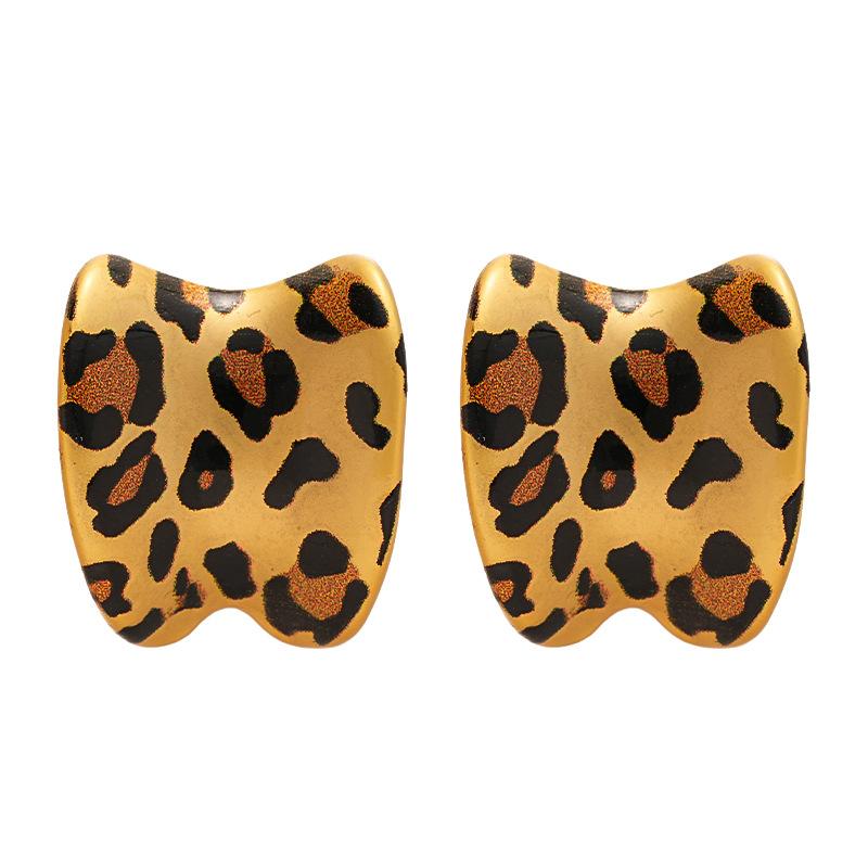 2025 Neue Trendige Leoparden-Steckohrringe für Damen Vintage Maillard Geometrische Acryl-Ohrringe Tägliche Pendler-Schmuckaccessoires