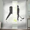 Abstract Hockey Player Modern Curtain For Living Room Transparent Tulle Curtains Window Sheer For The Bedroom Accessories Decor