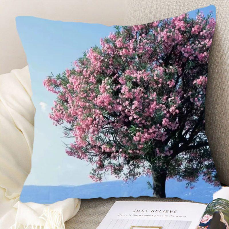"Nature's Wonders Throw Pillow Covers - Mountain, Waterfall & Sunset Scenic Cushion Cases"