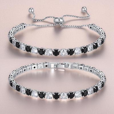 Pulsera Brazalete de Mujer con Puntos de Diamante de Circonita de Colores