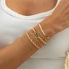 SHIXIN 7Pcs/Set Elegant Acrylic Charm Bracelets for Women 2026 Vintage Minimalist Multi-Element Twist Chain Metal Bangle Jewelry