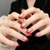 Red French Manicure Handmade Short Wearable Nails: 2026 New Style Nail Art Stickers