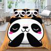 Panda Bedding Set for Kids Boys Girls Cute Cartoon Giant Panda Duvet Cover Set King/Queen Size Yellow Soft Polyester Quilt Cover