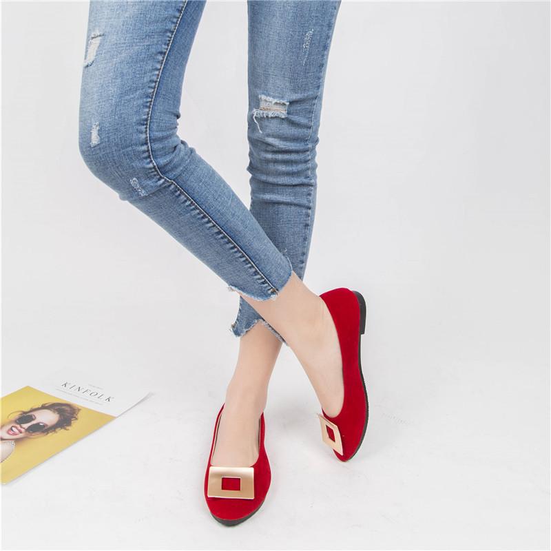 Women Girls Solid Big Size Slip On Flat Shallow Comfort Casual Single Shoes 23 Colors