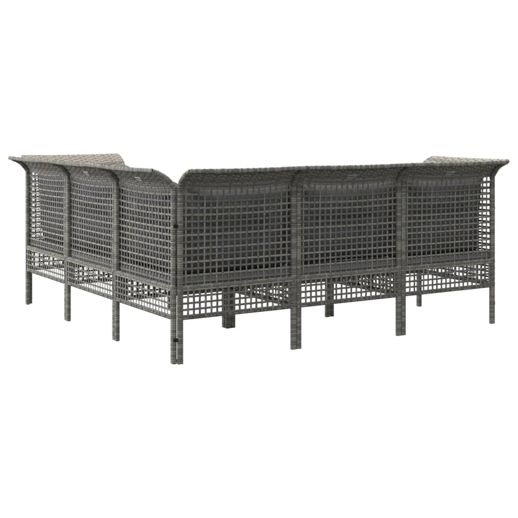 Vidaxl 5-Cz. Garden Lounge Set, Cushions, Grey, Rattan PE