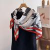 90*90Cm Floral Printed Square Scarf Women Imitation Silk Scarves Bandanas Luxury Beach Shawl Wraps Elegant Hijab Neckerchief