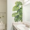 Tortoise Shell Bamboo Sticker - Green Leaves - Home Decor for Living Room - Wall Decorative Paper