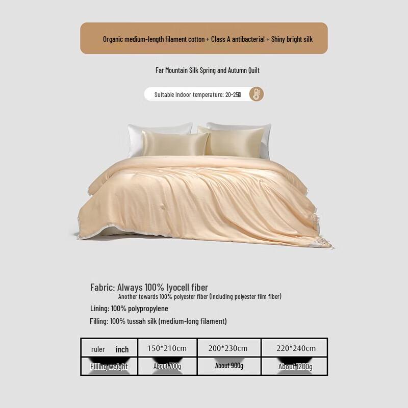 Mercury Home Textiles 100% Tussah Silk Four Seasons Quilt