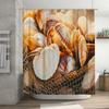 Seashell Bath Curtains Modern Design, Waterproof Fabric for Bathroom Decorations Various Colors Available