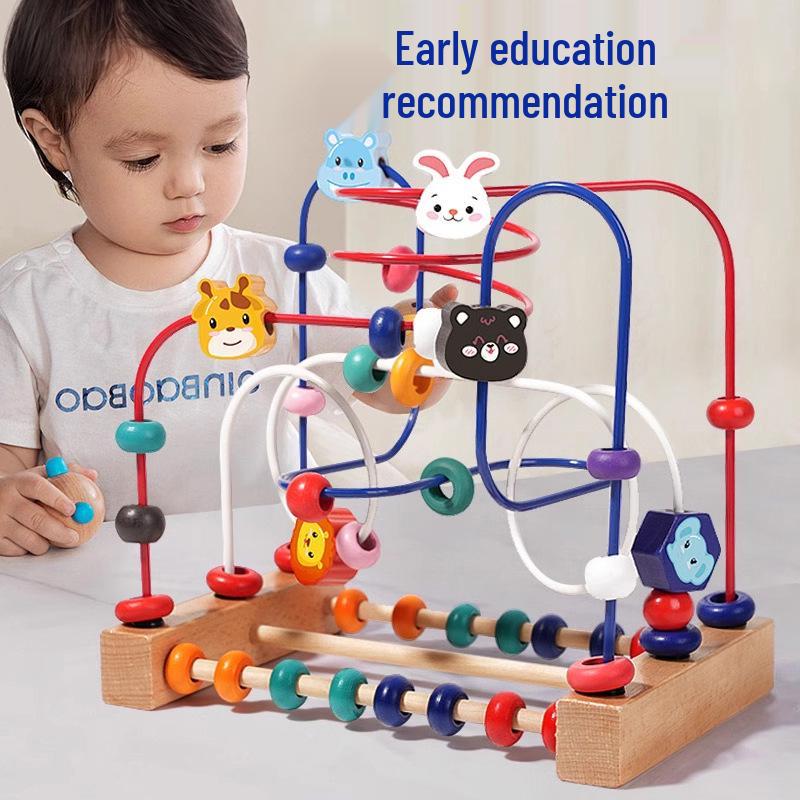 Montessori Baby Bead Maze & Building Blocks for 6 Months To 2 Years - Educational Toy for Concentration