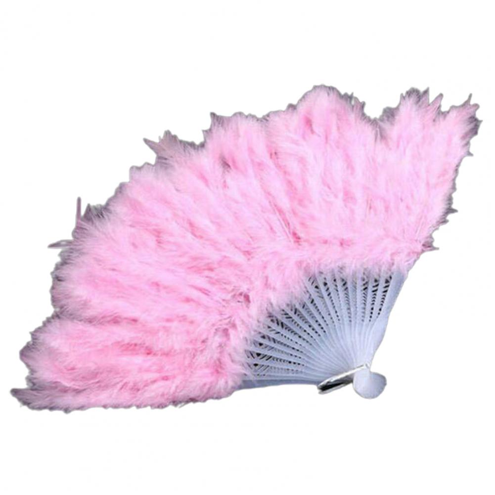 Hand Fan Artificial Feather Hand-craft Chinese Style Classical Performance Decoration Elegant Chinese Dance Party Folding Fan