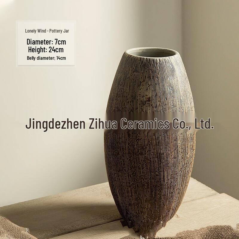 Jingdezhen Hand-Carved Ceramic Zen Vase