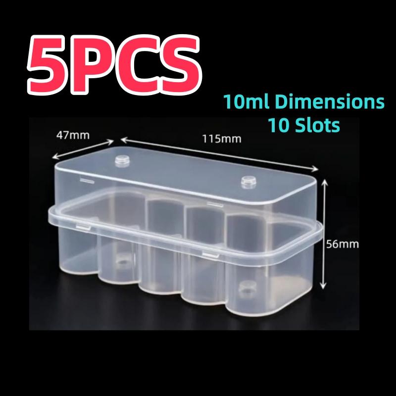 3/5/7/10mL Vial Storage Case Mini Transparent Peptide Storage Case Vial Stackable Refrigerator Storage Box for Lab & Home Use
