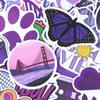 50Pcs Cartoon Purple Stickers Diy Suitcase Laptop Guitar Bicycle Car Decals