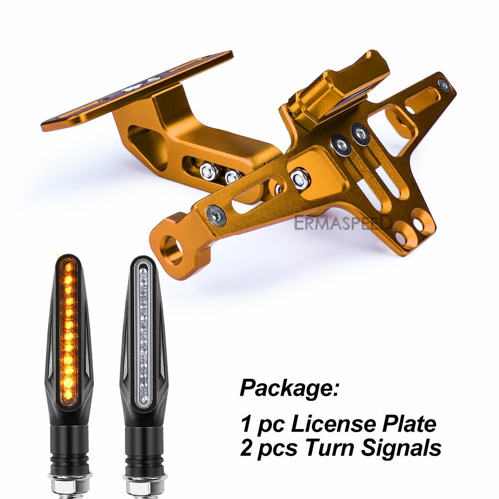 Motorcycle License Plate Frames Holder and Motorcycle LED Turn Signal Light For Motocross Street Bike Motorbike