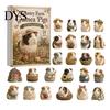 Christmas Collection Toys Advent Calendar with 24 Guinea Pig, Garden Theme Cute Countdown Blind Box Animal Figurines, Decorative Healing Ornaments for