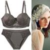 Sexy Stylish Lace Bra and Panty Set Featuring Underwire Push-up Support and Lightweight Skin-friendly Fabric