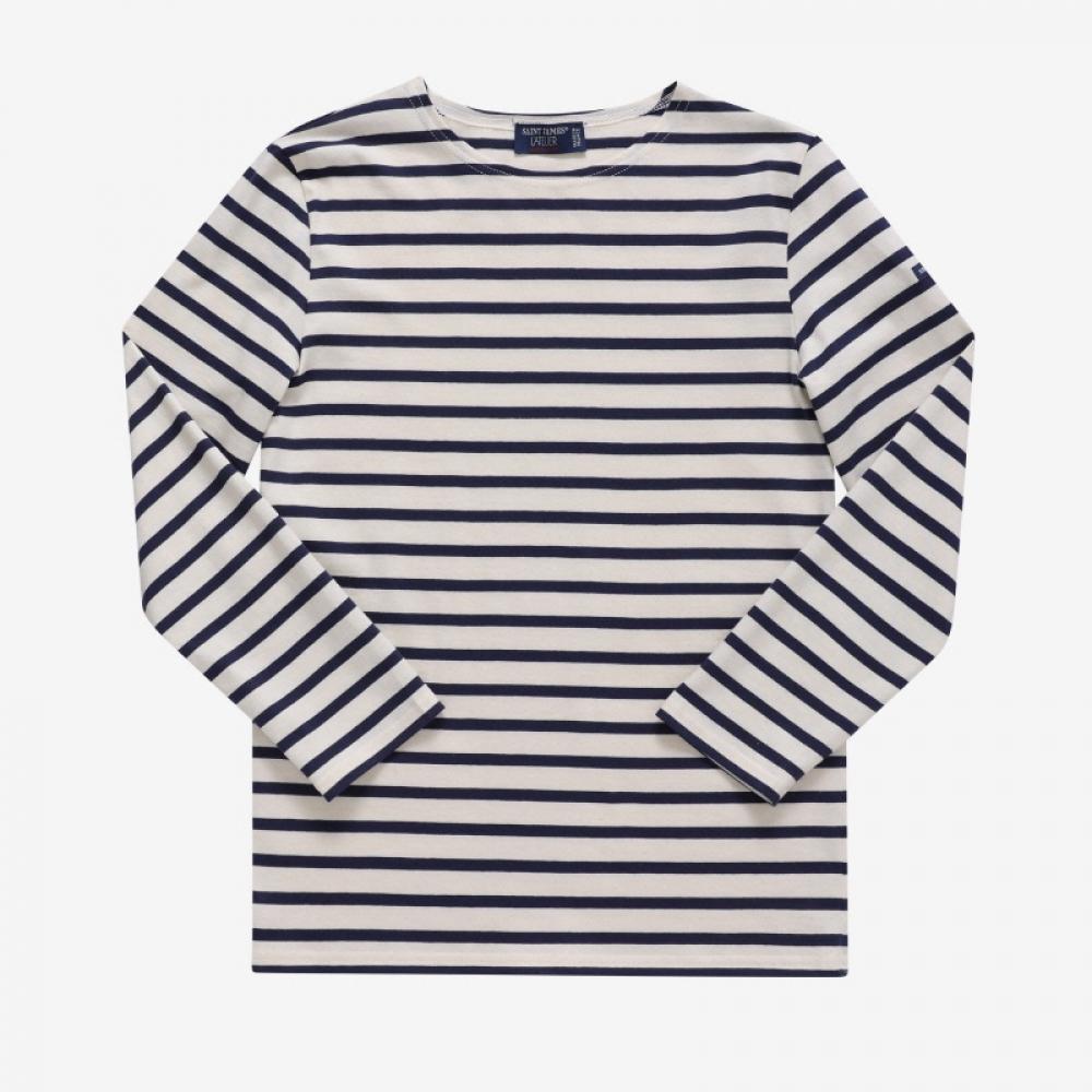 Saint James Kids Long Sleeve Tee Modern Stripe 2066 Ecru Marine