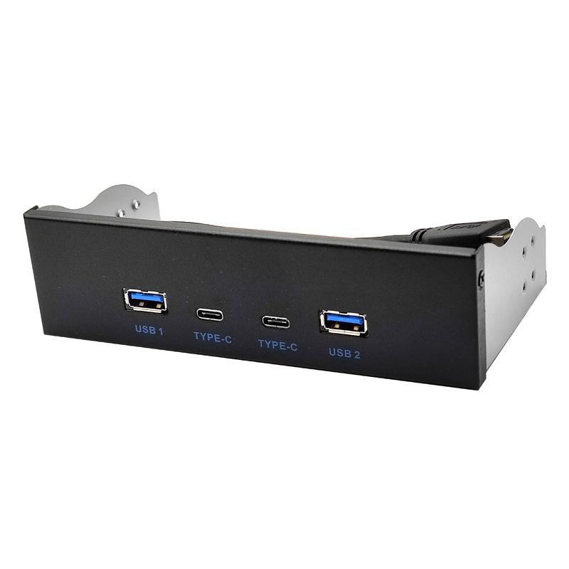 USB 3.2 Typ-C Panel für optisches Laufwerksschacht, 10 Gbit/s, 3,5/5,25 Zoll HUB, 19-PIN auf C-Port Wendeanschluss