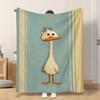 1pc Flannel Blanket Cute White Duck Illustration This Shawl/Blanket/Nap Blanket/Sofa Blanket Is Soft Comfortable And Warm Suitable