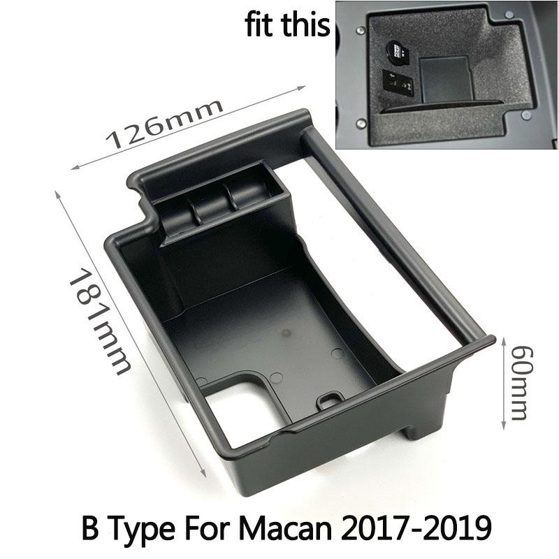Automobile Armrest Storage Box For Porsche Macan Macan S 2014- Center Console Container Storage Organizer Accessories