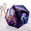 1pc Stained Glass Witch Hat Auto-Folding Umbrella - Portable Tri-Fold Design with 8-Bone Iron Frame, Outdoor, Perfect Gift for Fans, Travelers, Daily